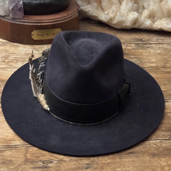 Nick Fouquet 100x Beaver Felt Flat Brim Hat 6 7/8 55 Kemosabe Teressa Folgia - Picture 2 of 5